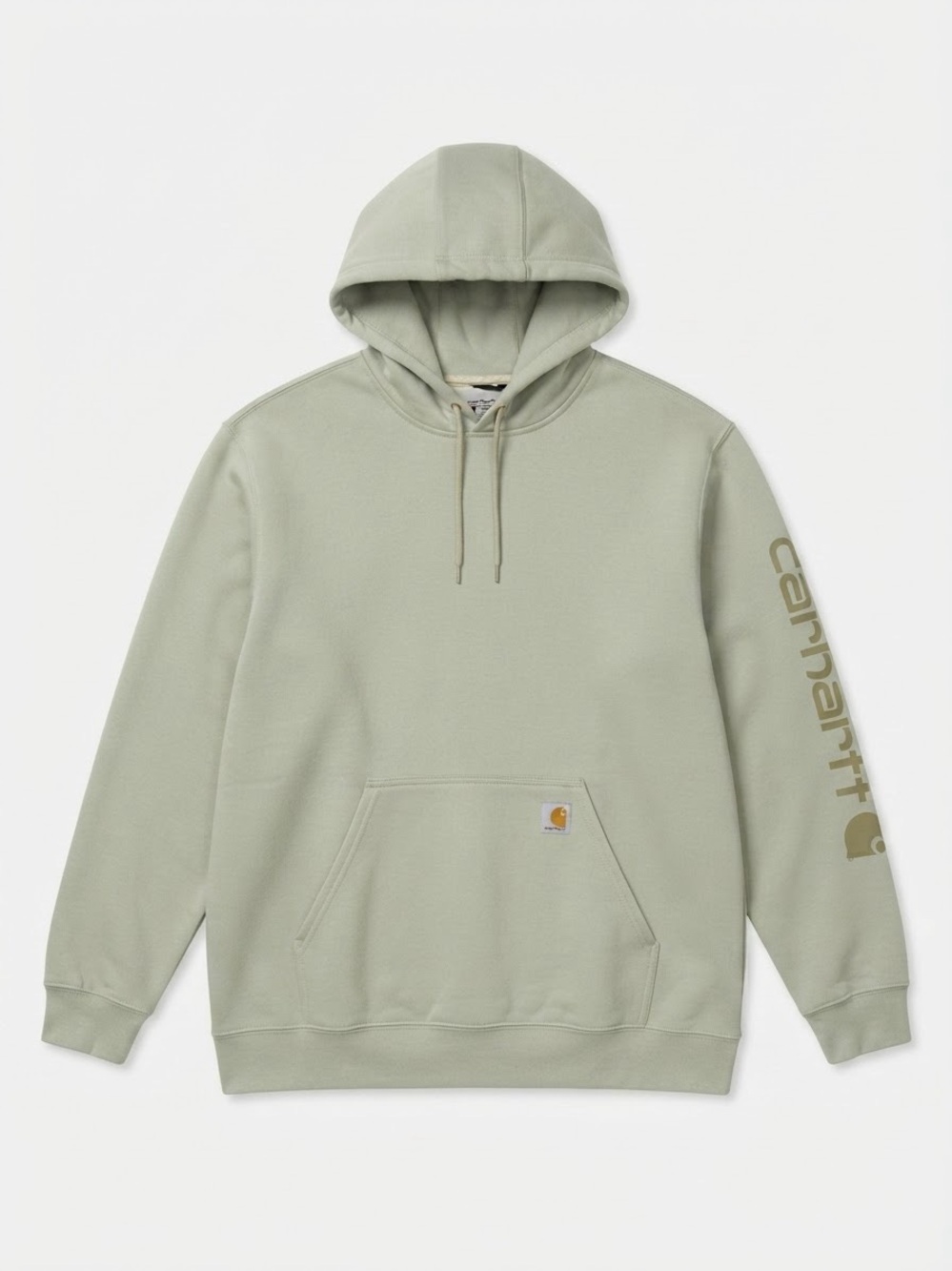 Carhartt Loose Fit Logo Sleeve Sage Green Hoodie Sweatshirt Workwear Size 2XL